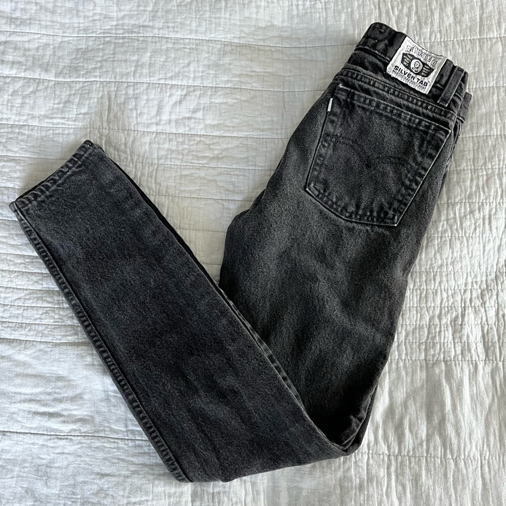 Levi's Vintage Silver Tab Black Straight Leg Women's Jeans 24
